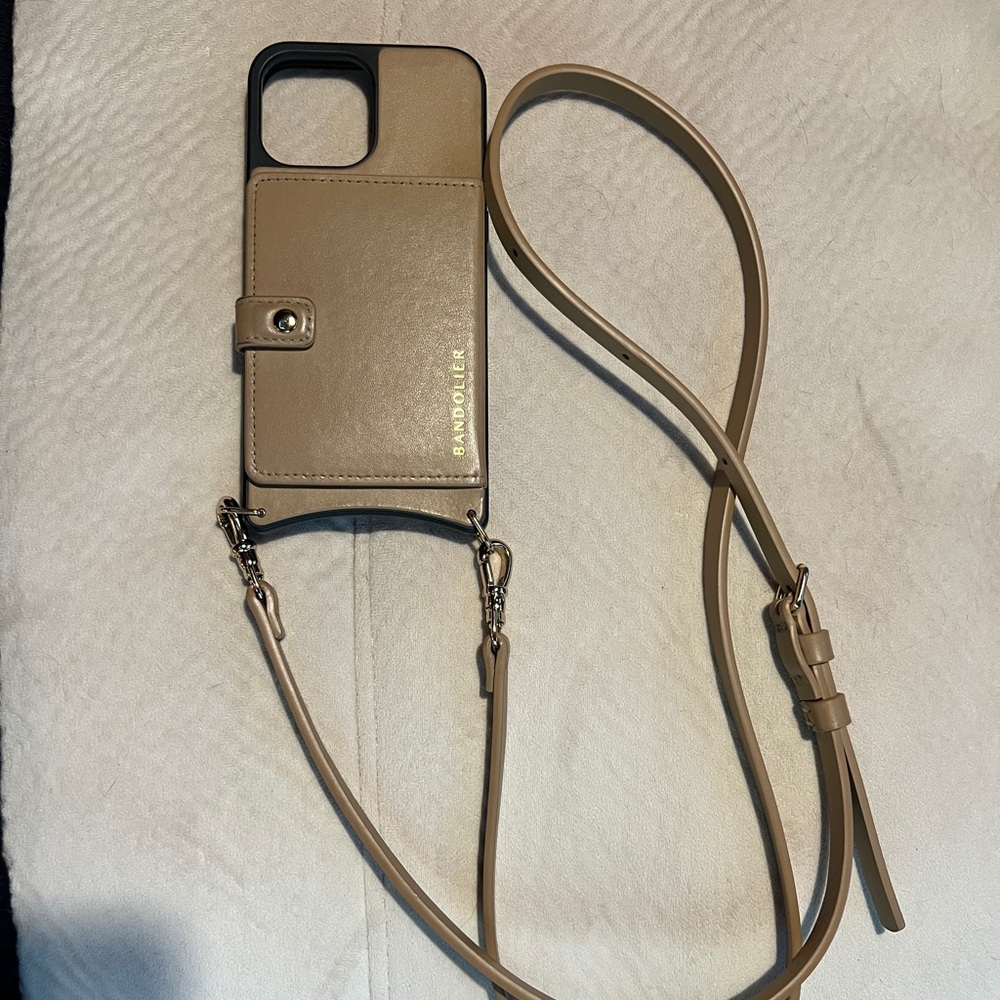 Bandolier Mila iPhone 13 Pro Max Beige Crossbody Phone Case